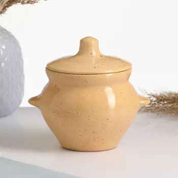 Горшочек для запекания Борисовская керамика «Каракум», 500 мл, 1010,5 см, жёлтый