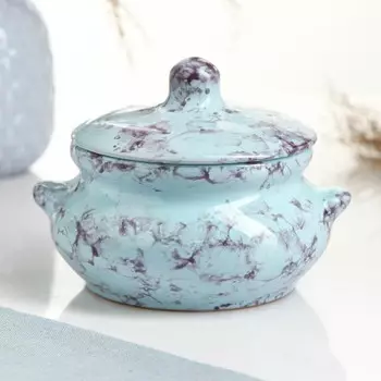 Горшочек для запекания Борисовская керамика «Романтика», 500 мл, 139,5 см, голубой