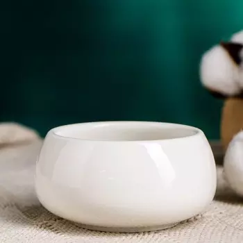 Горшок для цветов «Лайт бонсай», 200 мл, d=8.3 см, h=4.3 см, керамика, белый