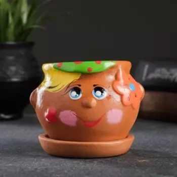 Горшок "Личико мальчик" 9×8,5 см МИКС