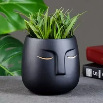 Горшок для цветов «Мистер Твикс» керамический, 1 л, 121212 см, чёрный