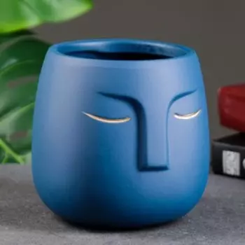 Горшок для цветов «Мистер Твикс» керамический, 1 л, 121212 см, голубой