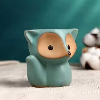 Горшок для цветов «Лисёнок Фред» керамический, 200 мл, 899 см, бирюзовый