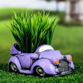 Горшок для цветов «Машинка» керамический, 200 мл, 1487 см, сиреневый