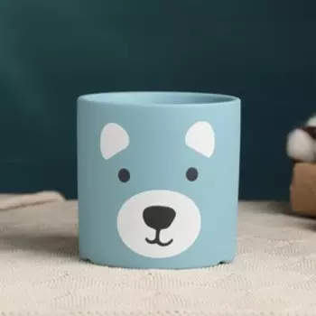 Горшок "Мишки" голубой 11*11*11см