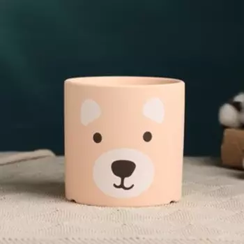 Декоративный горшок для цветов «Мишки», 111111 см, керамика, бежевый