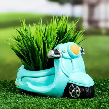 Горшок для цветов «Мотоцикл» керамический, 150 мл, 178.59 см, бирюзовый