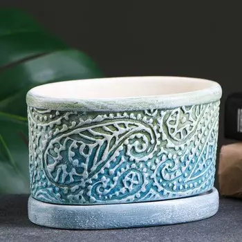 Горшок "Пейсли" джинс d15см 0,5л