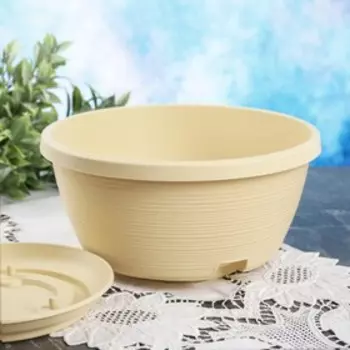 Горшок с поддоном «Марсель», 4,5 л, цвет кремовый