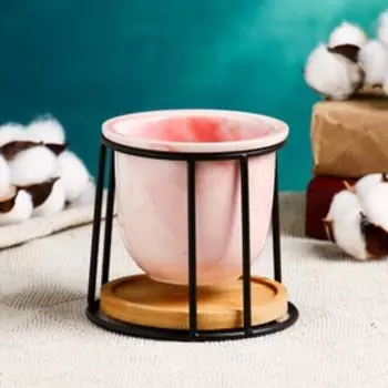 Горшок для цветов «Сосуд», 250 мл, 128.5 см, керамика, с поддоном, с подставкой, розовый