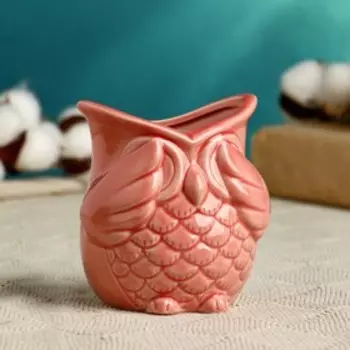 Горшок "Сова" розовый, 9,5*9см