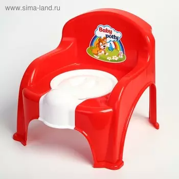 Горшок-стульчик с крышкой, цвет красный