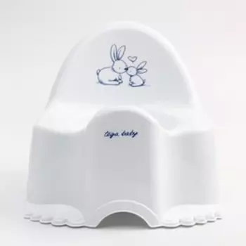 Горшок туалетный детский «Кролики», музыкальный, цвет белый
