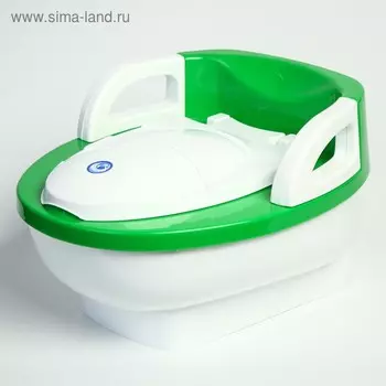 Горшок-унитаз детский, с крышкой, цвет зелёный