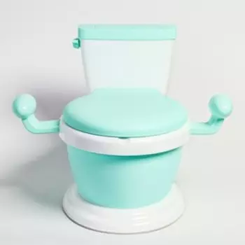 Горшок-унитаз с ручками, цвет голубой/бирюзовый