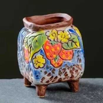 Горшок "Ягоды" на ножках, 6*10см