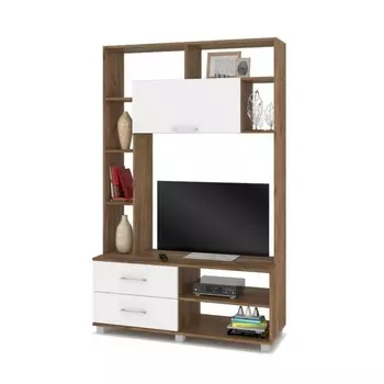 Гостиная 1200мм Ева Е72 1200х420х1900 Табачный дуб/белый