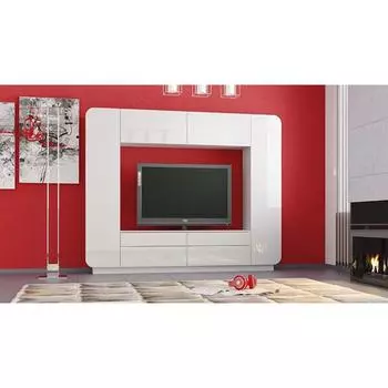 Гостиная «Лаванда 2», 24003821944 мм, цвет белый / белый глянец