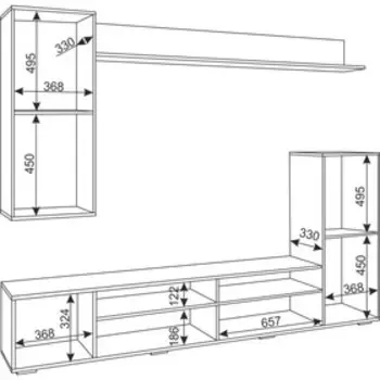 Гостиная Альфа 2130х1680х350 Графит Софт