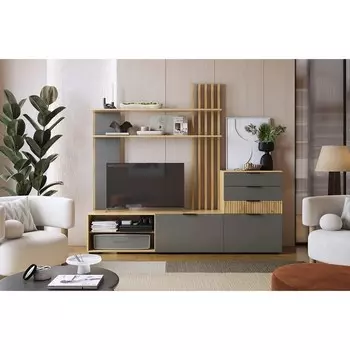 Гостиная комплект «Бери К3», с комодом, 20003531810 мм, цвет дуб крафт золотой/графит