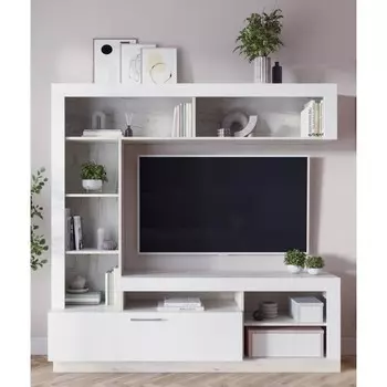 Гостиная Гаванна, 1752х420х1752, Дуб крафт белый/ Сноу МДФ