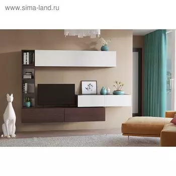 Гостиная Эмма подвесная, Венге ЛДСП/Белый глянец