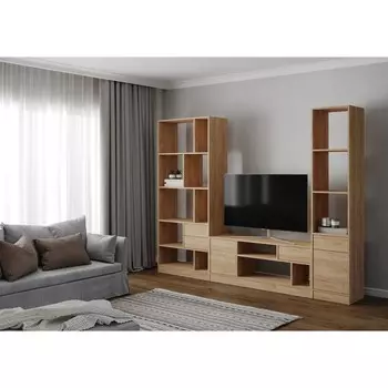 Гостиная Лена-1 2620х360х1910 Дуб крафт золотой