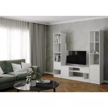 Гостиная Лена-3 2100х360х1910 белый шагрень