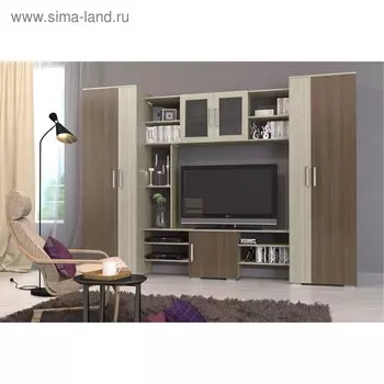 Гостиная Майя-5, 1965х2700х470, Ясень шимо светлый/Ясень шимо темный