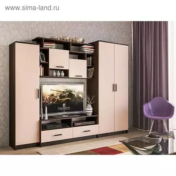 Гостиная «Марта-12», 19202400440 мм, цвет венге/дуб молочный