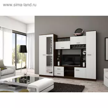 Стенка для гостиной «МАРТА», 27005002100 мм, цвет венге, лоредо