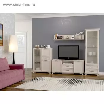 Гостиная модульная «Мирелла 3», с шкафами, со стеклом, 30593962097 мм, цвет бодега светлая