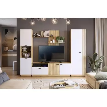 Гостиная комплект «Моди К2», с шкафами, с полками, 26003331805 мм, цвет дуб крафт золотой/белое дерево