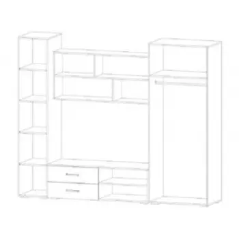 Гостиная Оливер 2550х520х2050 венге/анкор светлый