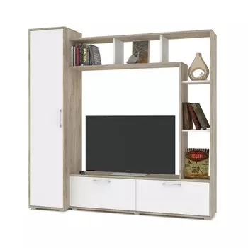 Гостиная Прага 1800х420х1800 Серый дуб/белый