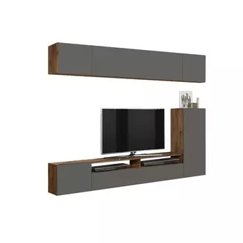 Гостиная «Прага 5» New, 21303501700 мм, цвет таксония / диамант серый