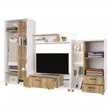 Гостиная Талин, 2800х446х1892, Дуб золотой/Белый