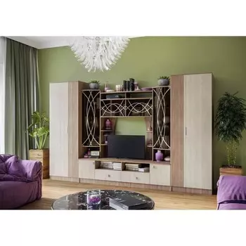 Гостиная «Женева», 35005302200 мм, цвет ясень шимо светлый / ясень шимо тёмный