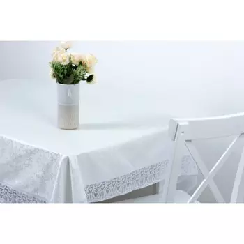 Готовая скатерть Meiwa, прямоугольная, 122 х 152 см, цвет белый
