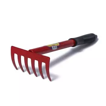 Грабли прямые, 6 зубцов, длина 31 см, прорезиненная ручка