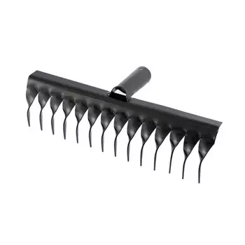 Грабли прямые, витой зуб, 14 зубцов, стальные, тулейка 30 мм, без черенка