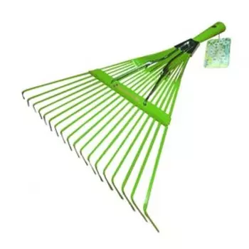 Грабли веерные, пластинчатые, 18 зубцов, с компенсатором, металл, тулейка 25 мм, без черенка