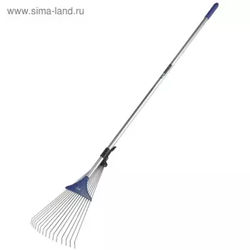 Грабли веерные, проволочные, 15 зубцов, раздвижные, металлические, с черенком