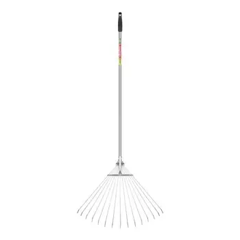 Грабли веерные, проволочные, 15 зубцов, раздвижные, металлические, металлический черенок