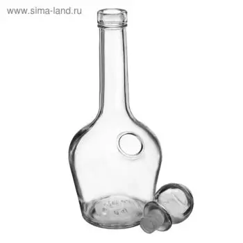 Графин - штоф стеклянный, 500 мл, с пробкой
