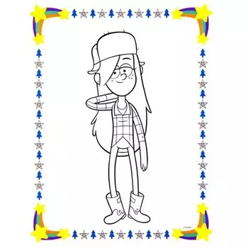 Гравити Фолз. Раскраска (с наклейками) № 4 (Мэйбл с Пухлей. Цветная)