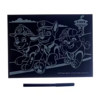 Гравюра большая с металлическим эффектом золото «Щенячий патруль» «Маршалл, Гончик, Крепыш»