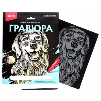 Гравюра большая «Золотистый ретривер»