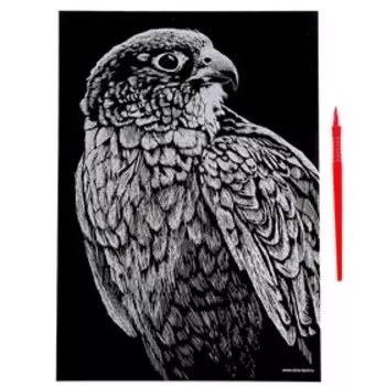 Гравюра «Сокол» с металлическим эффектом золота А4