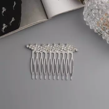 Гребень для волос QF «Медея», полосы диагональ, 64.5 см, серебро